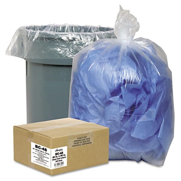 Webster Clear Low-Density Can Liners- 7-10 gal- .6 mil- 24 x 23- Clear- 500-Carton, 500PK 242315C - main